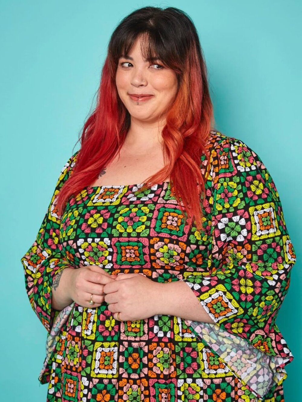 Dawn O’Porter X Joanie Casino Granny Square Print maxi midaxi dress 6 medium NWT - Picture 8 of 10